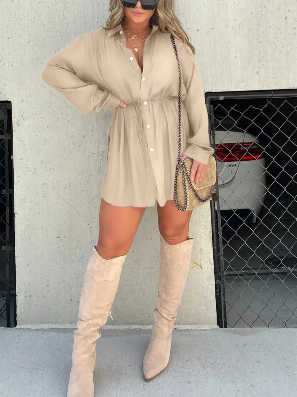 Jessica | Fashionable Satin Playsuit Dress