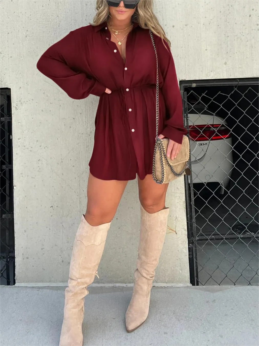 Jessica | Fashionable Satin Playsuit Dress