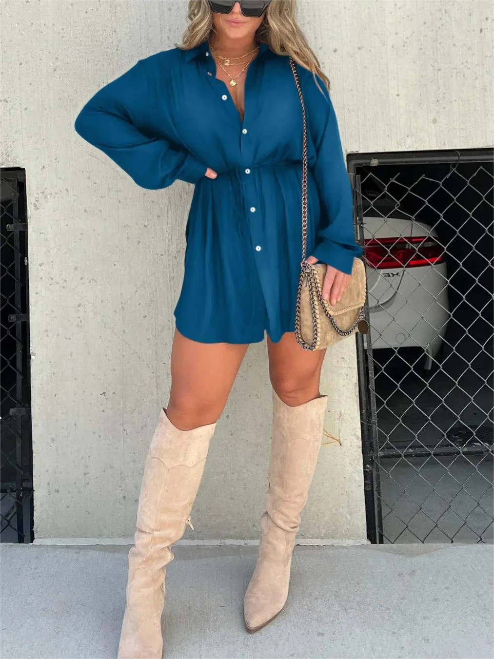 Jessica | Fashionable Satin Playsuit Dress
