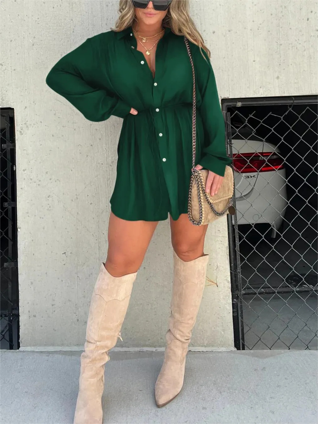 Jessica | Fashionable Satin Playsuit Dress