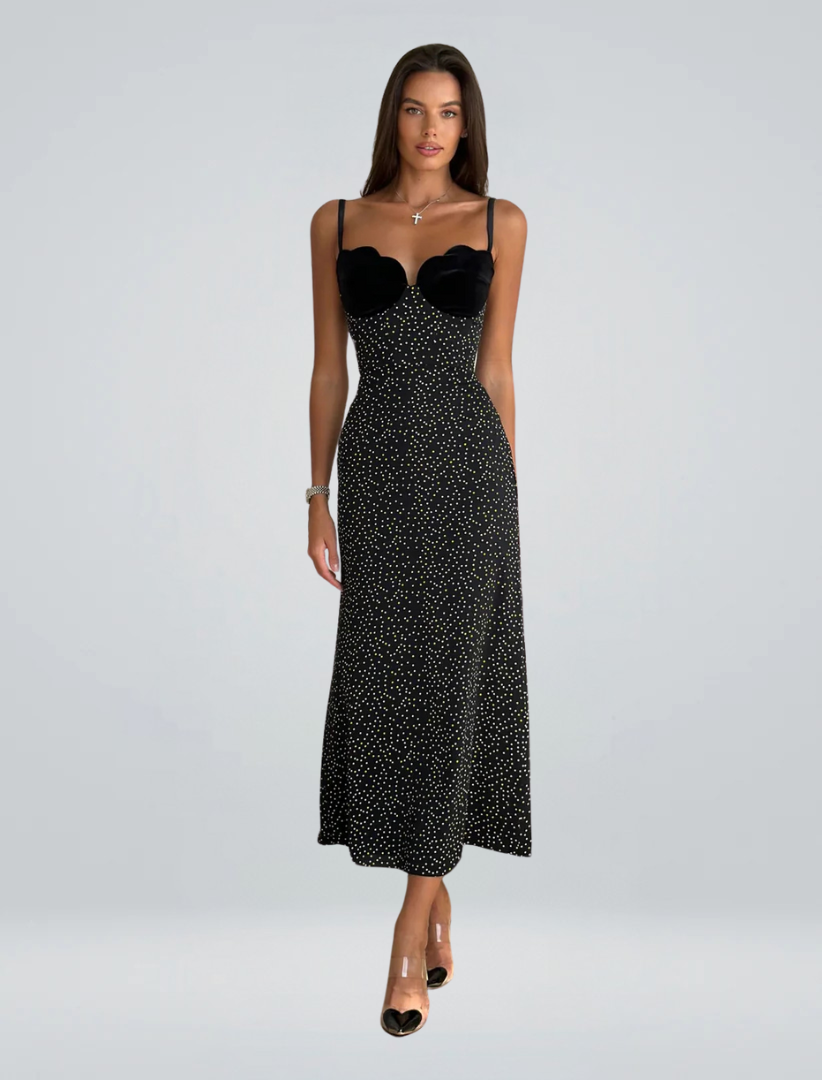NOOR | BLACK MIDI DRESS