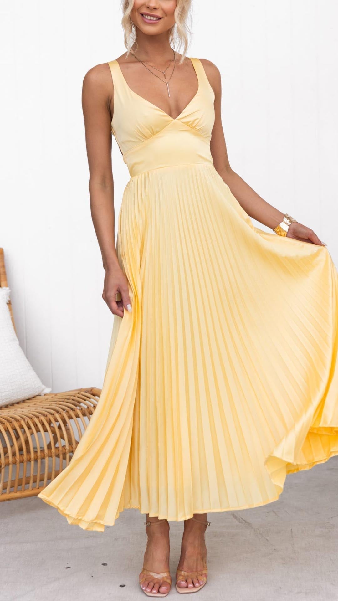 ELINE | V-NECK MAXI DRESS