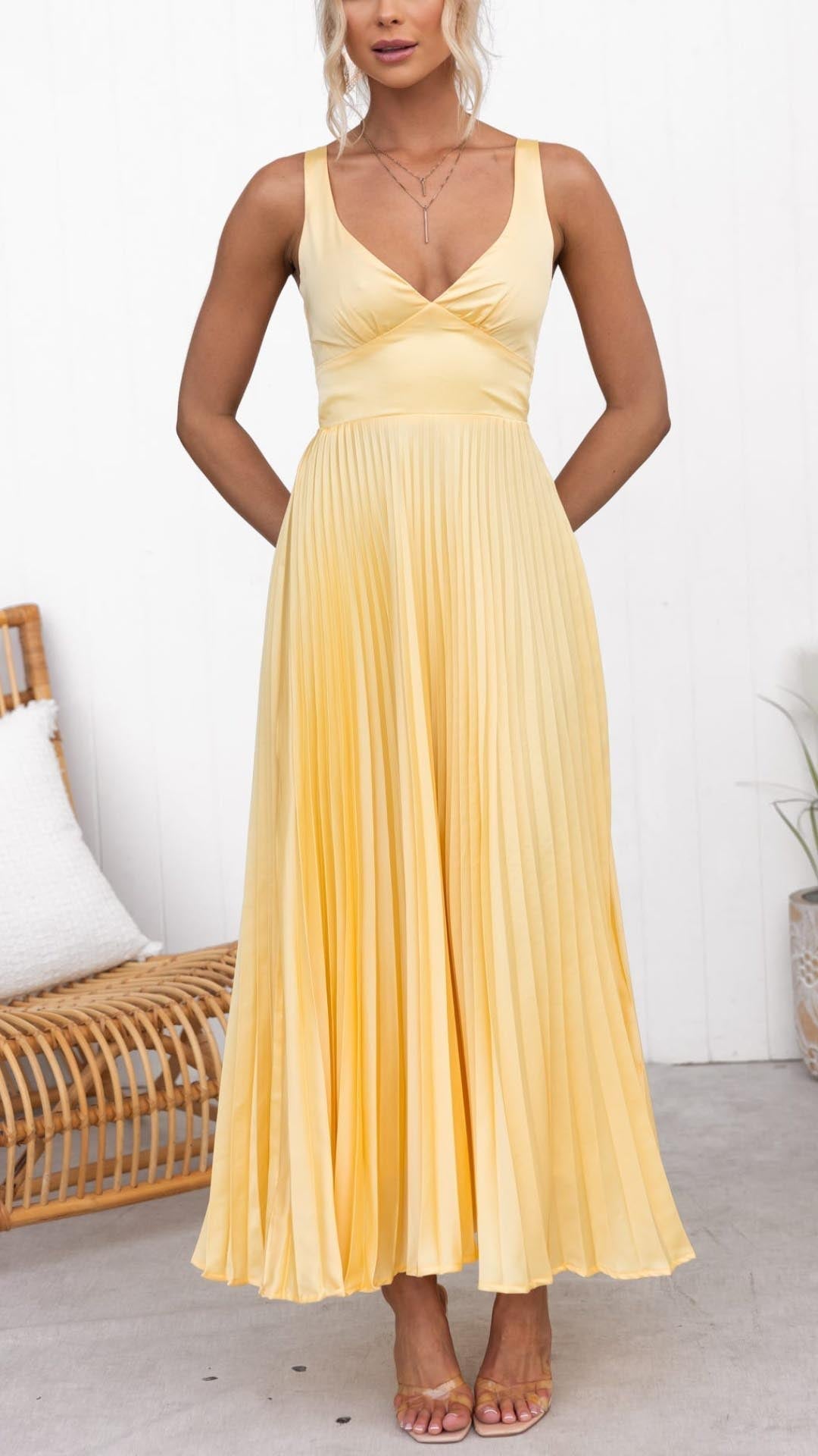 ELINE | V-NECK MAXI DRESS
