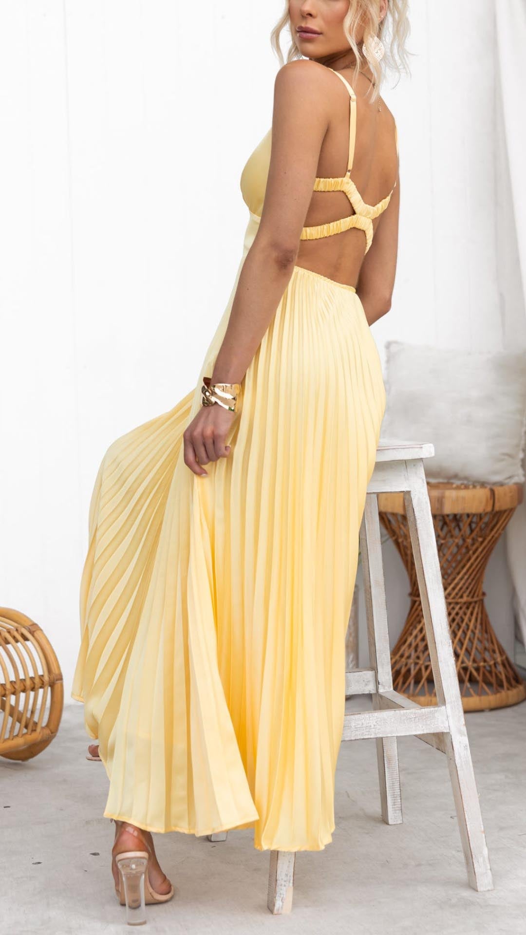 ELINE | V-NECK MAXI DRESS